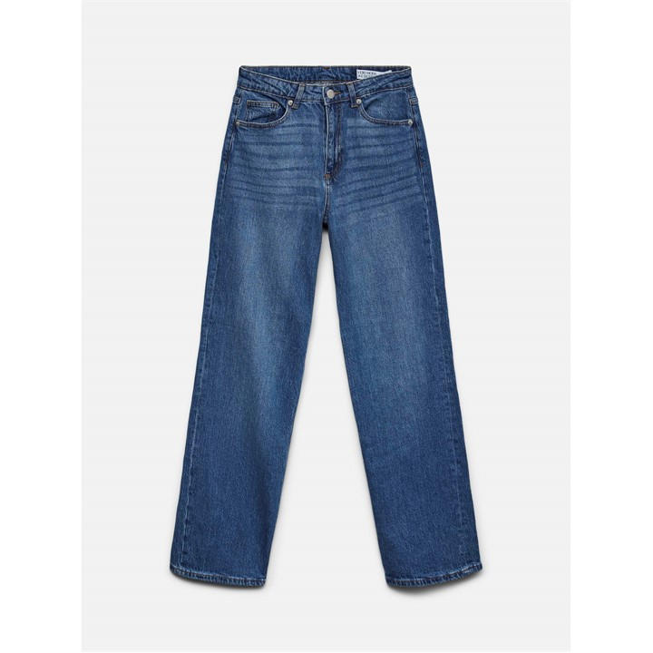 Vero Moda Women's Blue Ra380 Wide Leg Jeans in Size 34 R, Sports Direct