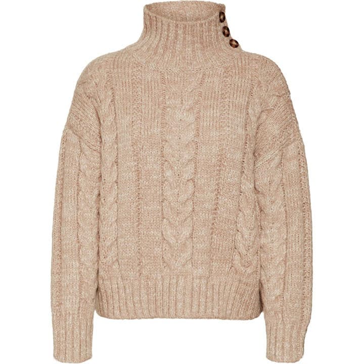 Vero Moda Women's Beige Grace Crew Neck Jumper in Size 8, Sports Direct