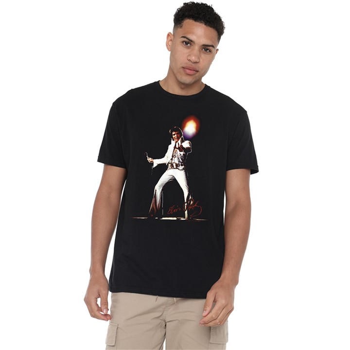 Elvis Presley Men's Black Glorious T-Shirt in Size 3XL, Sports Direct