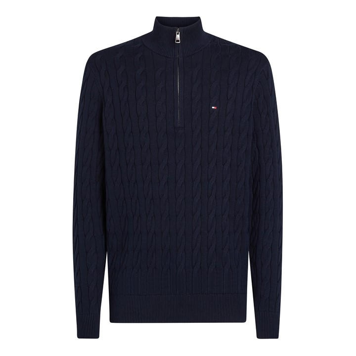 Tommy Hilfiger Men's Blue Half-Zip Sweater in Size 2XL, Sports Direct