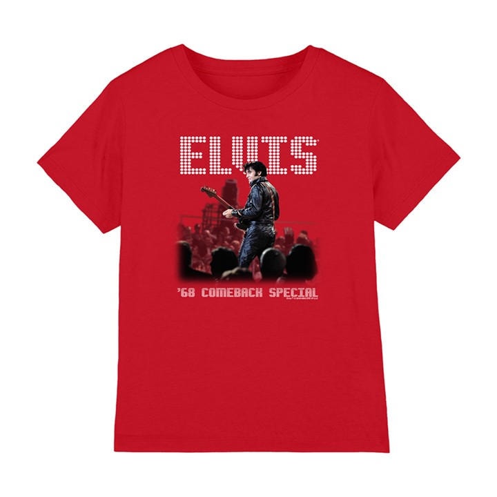Elvis Presley Boys Red Return Of The King Kids T-Shirt, Sports Direct
