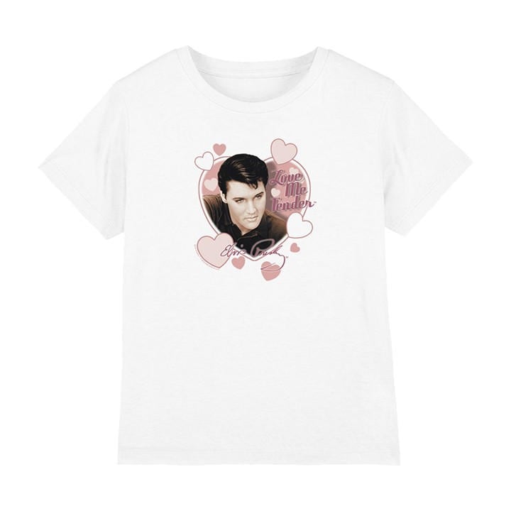 Elvis Presley Boys White Elvis Presleylove Me Tender Kids T-Shirt, Sports Direct