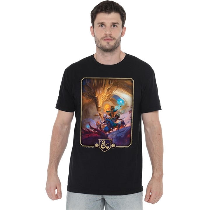 Hasbro Men's Black Dungeons & Dragons - 2024 Players Handbook Cover T in Size M, Sports Direct