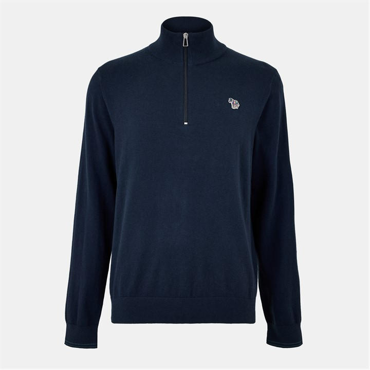 Ps Paul Smith Men' Blue Zebra Logo 1/4 Zip Sweater in Size S, Sports Direct