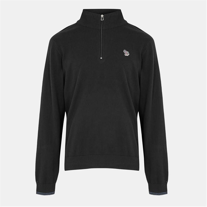 Ps Paul Smith Men's Black Zebra Logo 1/4 Zip Sweater in Size 2XL, Sports Direct