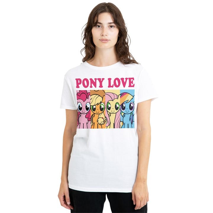 Hasbro Women' White My Little Pony Pony Love  Classic T-Shirt in Size S, Sports Direct