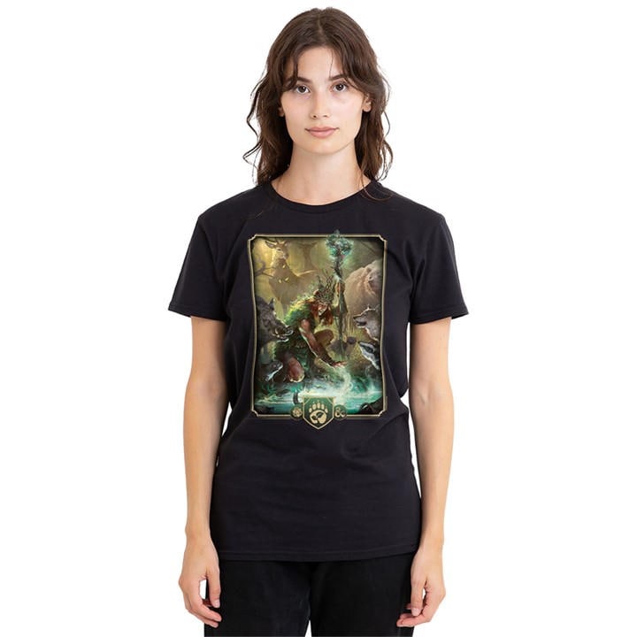 Hasbro Women's Black Dungeons & Dragons - 2024 Druid Key Art T-Shirt in Size 2XL, Sports Direct