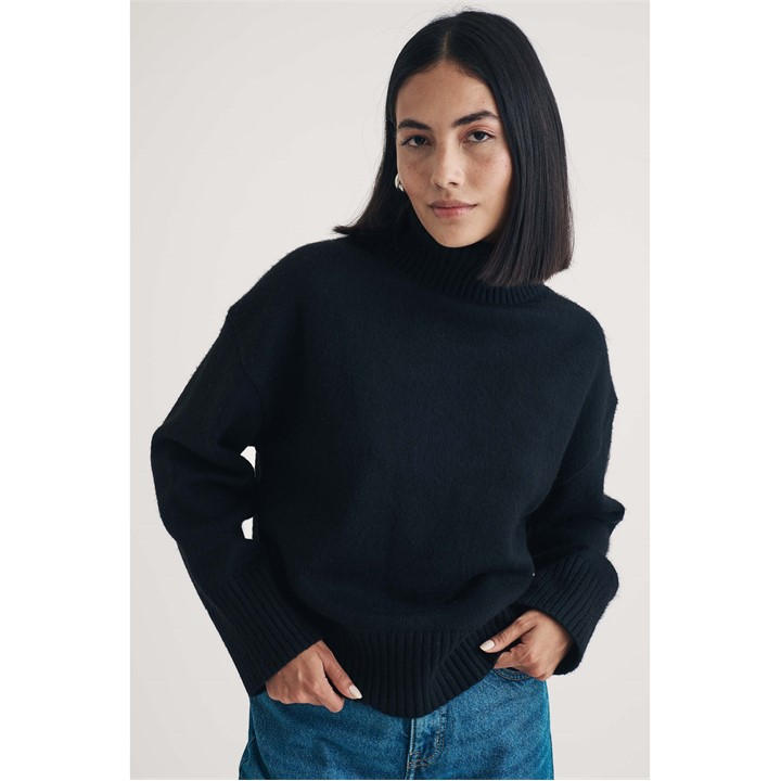 Nobodys  Women's Black Turtleneck Jumper in Size 10, Sports Direct