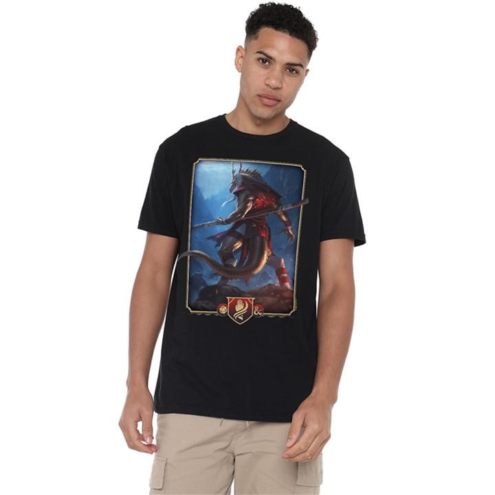 Hasbro Men's Black Dungeons & Dragons - 2024 Monk Key Art T-Shirt in Size L, Sports Direct
