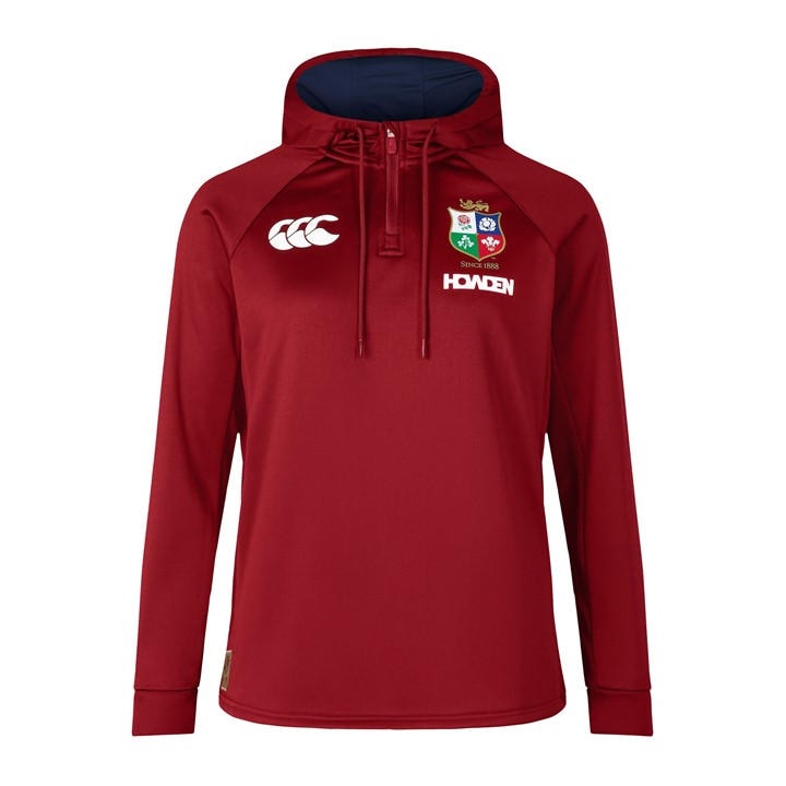 Canterbury Women's Red British And Irish Lions 2024 Quarter Zip Hoodie in Size 10, Sports Direct
