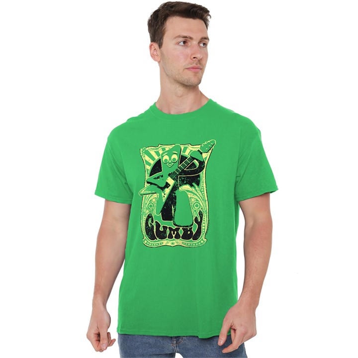 Men's Green Other Gumby Vintage Rock Poster T Shirt Kelly in Size 4XL, Sports Direct