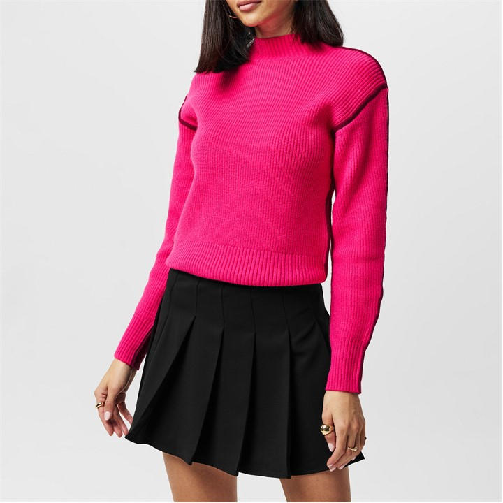 French Connection Women's Pink Lorena Soft Knit Crew Neck Jumper in Size 8, Sports Direct