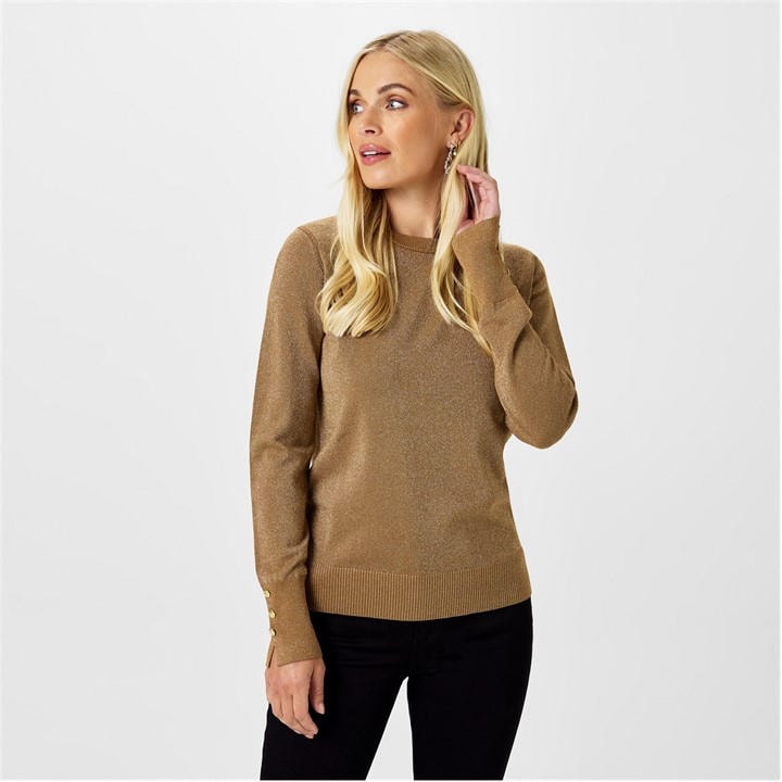 Biba Women's Yellow Shimmer Jumper in Size 10, Sports Direct