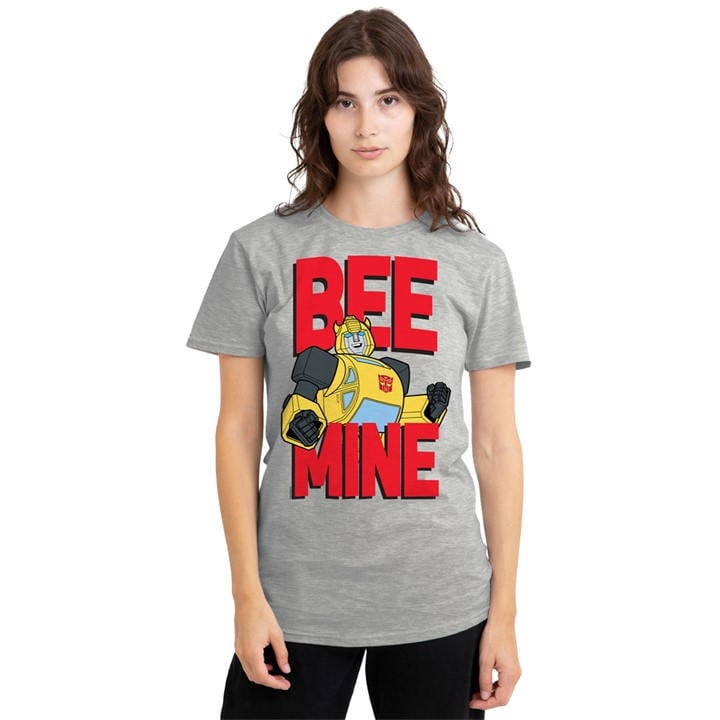 Hasbro Women's Grey Transformers Bumblebee Bee Mine S Classic T-Shirt, Sports Direct
