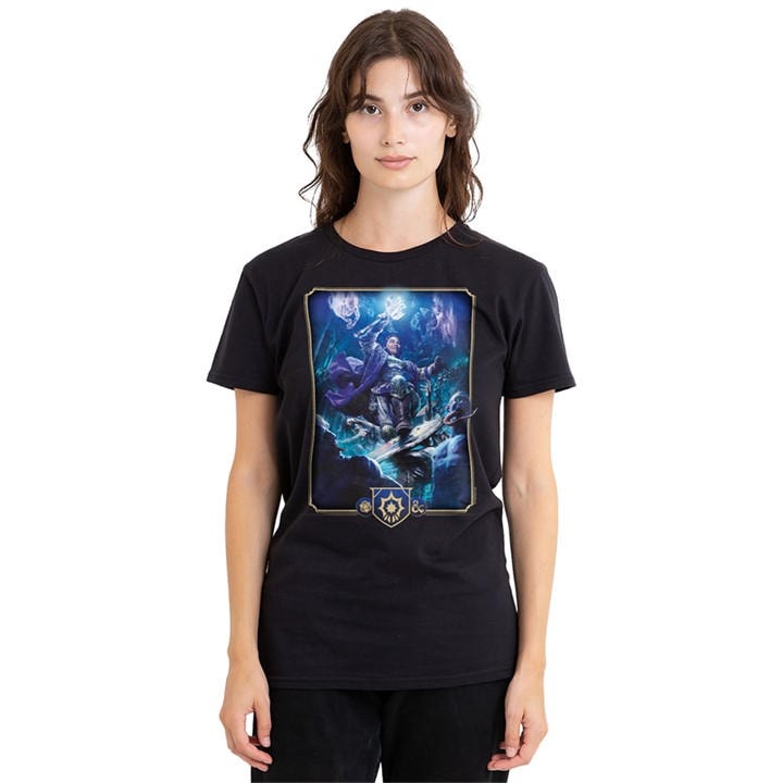 Hasbro Women's Black Dungeons & Dragons - 2024 Cleric Key Art T-Shirt in Size L, Sports Direct