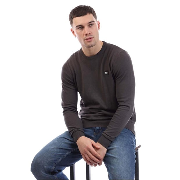 Charcoal - Weekend Offender - Argentina Cotton Crew Knit