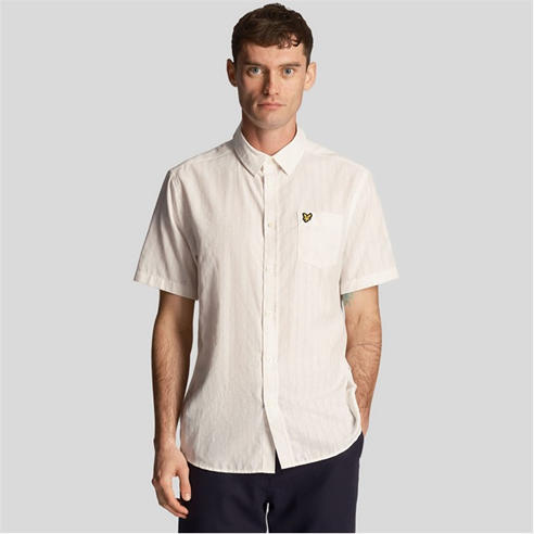 Lyle and Scott - Textured Stripe Short Sleeve Shirt