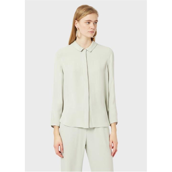 Emporio Armani Women's Green Button-Up Shirt in Size 8, Sports Direct