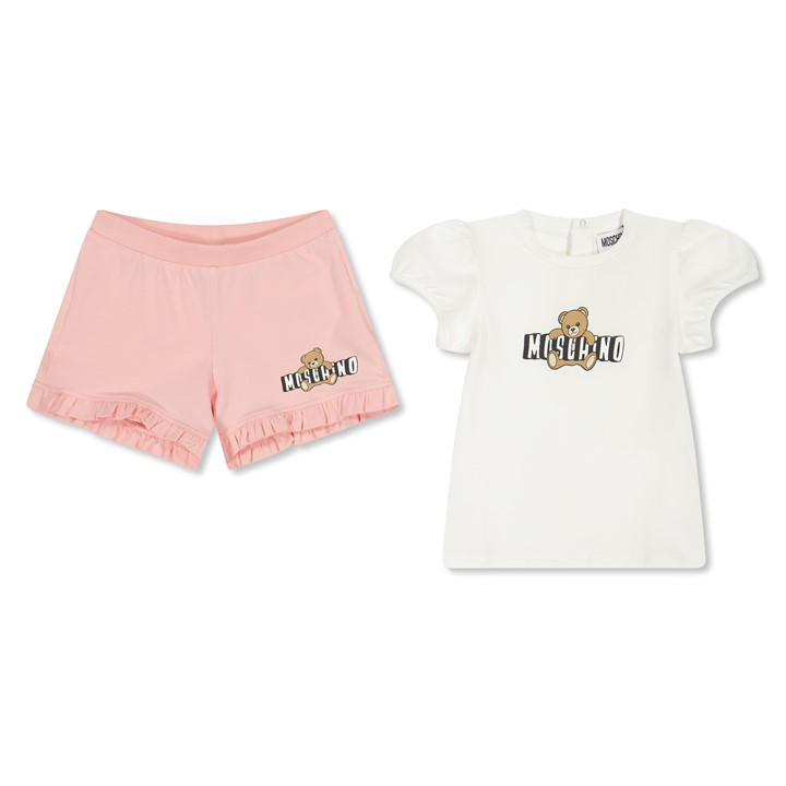 Moschino Girls Pink Kids' T-Shirt And Shorts Clothing Set in Size 18 - 24 Months, Sports Direct