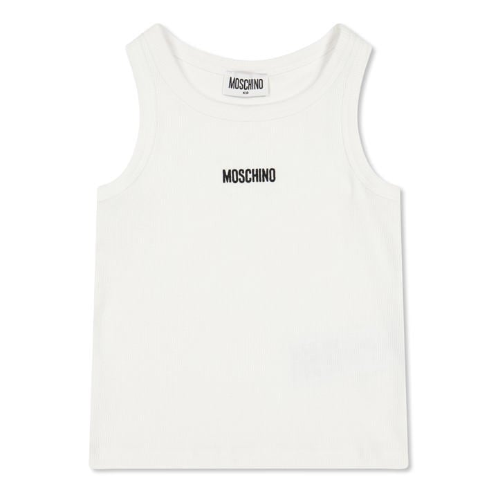Moschino Girls White Kids' Logo T Short Sleeve Crop Top in Size 8 - 9 Years, Sports Direct
