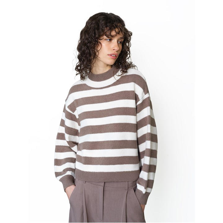 French Connection Women's Brown Crew Neck Jumper in Size 8, Sports Direct