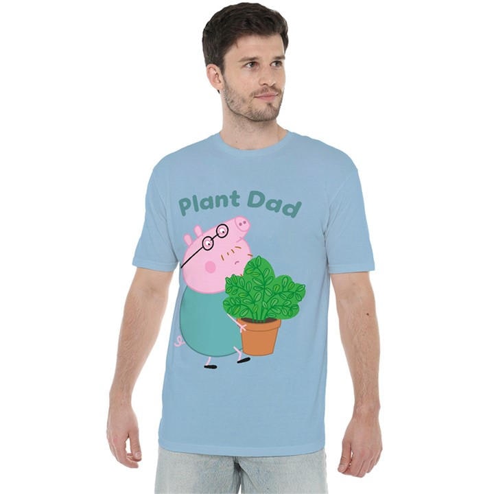 Hasbro Men's Blue Peppa Pig Daddy Pig Plant Dad T Shirt Sky in Size XL, Sports Direct