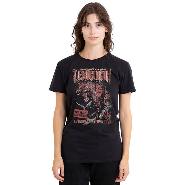 Hasbro Women's Black Dungeons Dragons Demogorgon Tour T-Shirt B in Size XL, Sports Direct