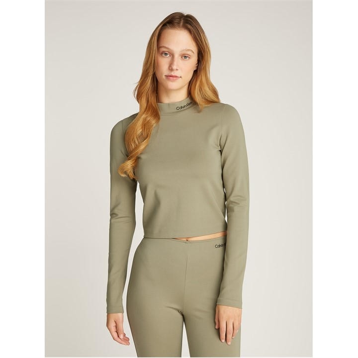 Calvin Klein Jeans Women's Green Milano Logo Elastic Crop Top in Size 16, Sports Direct