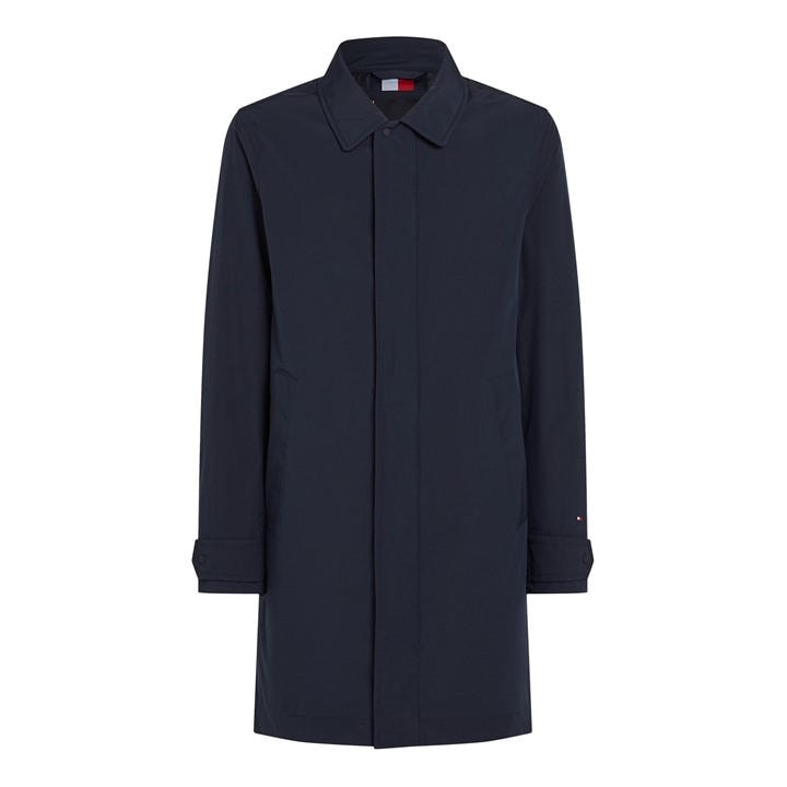 Tommy Hilfiger Men' Blue Packable Water-Resistant Lightweight Trench Coat in Size S, Sports Direct