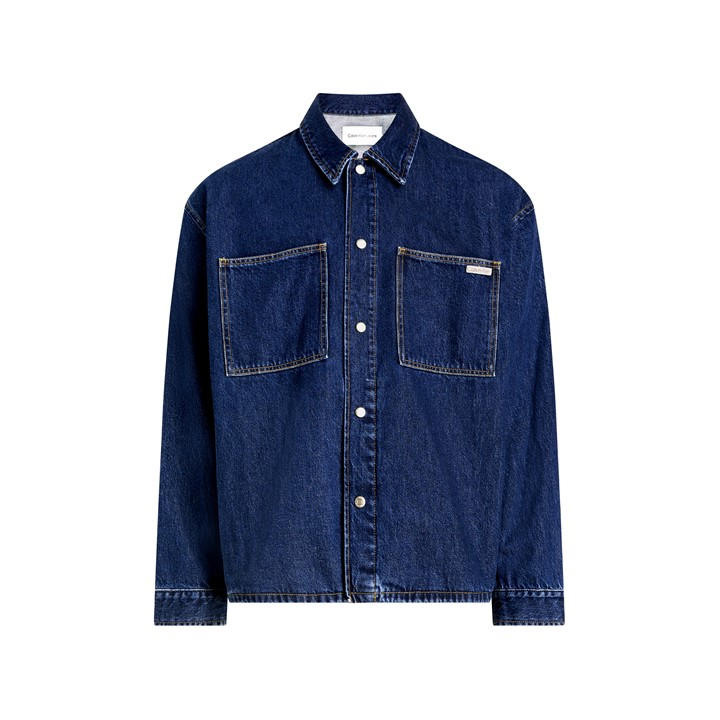 Calvin Klein Jeans Men's Blue Relaxed Shirt Jacket in Size L, Sports Direct