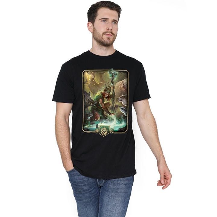 Hasbro Men's Black Dungeons & Dragons - 2024 Druid Key Art T-Shirt in Size 2XL, Sports Direct