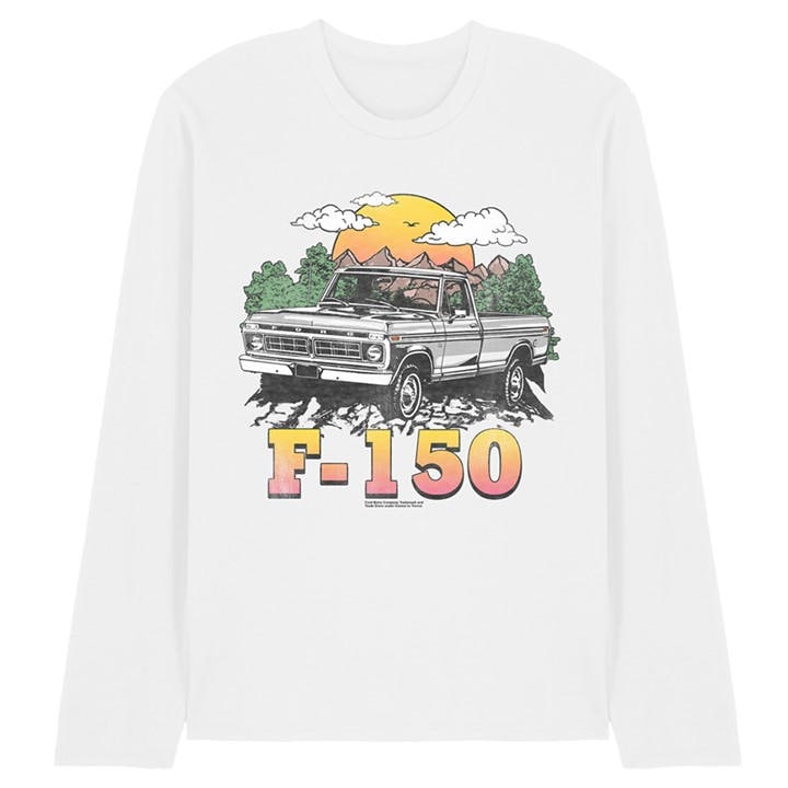 Ford Men's White Bronco F150 Mountain Ride Long Sleeve T-Shirt in Size 2XL, Sports Direct
