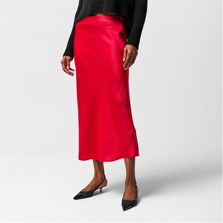 Boss Women's Pink C Visos Tailored Pencil Midi Skirt in Size 16, Sports Direct