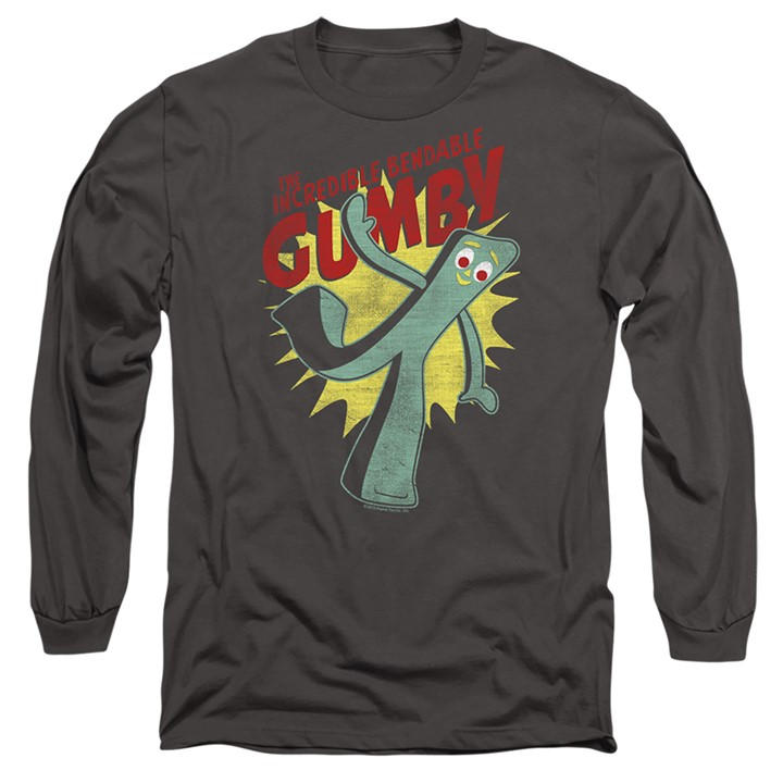 Men' Grey Other Gumby Bendable Long Sleeve T-Shirt Charcoal in Size S, Sports Direct