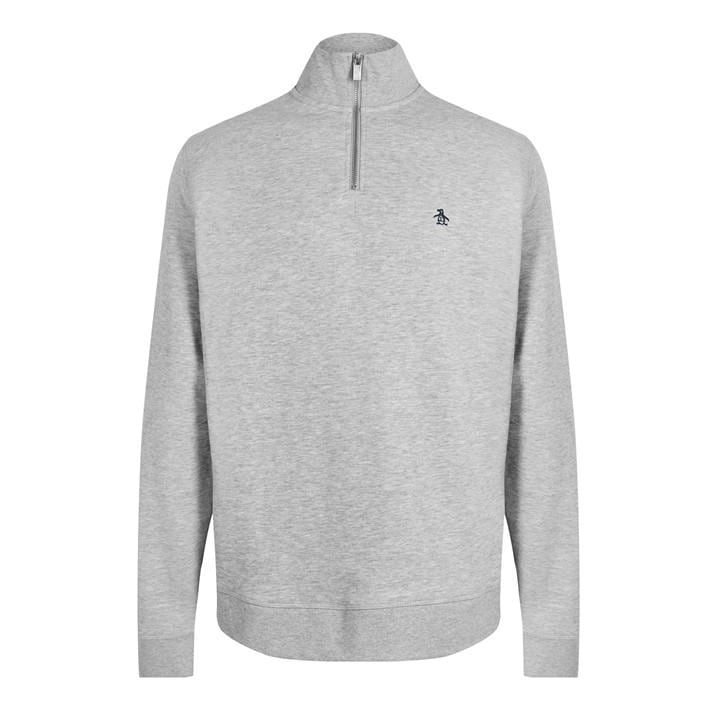 Original Penguin Men's Grey Quarter Zip Jumper in Size 2XL, Sports Direct