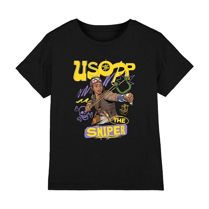 One Piece Boys Black Usopp The Sniper Kids T-Shirt in Size 9-11 Years, Sports Direct