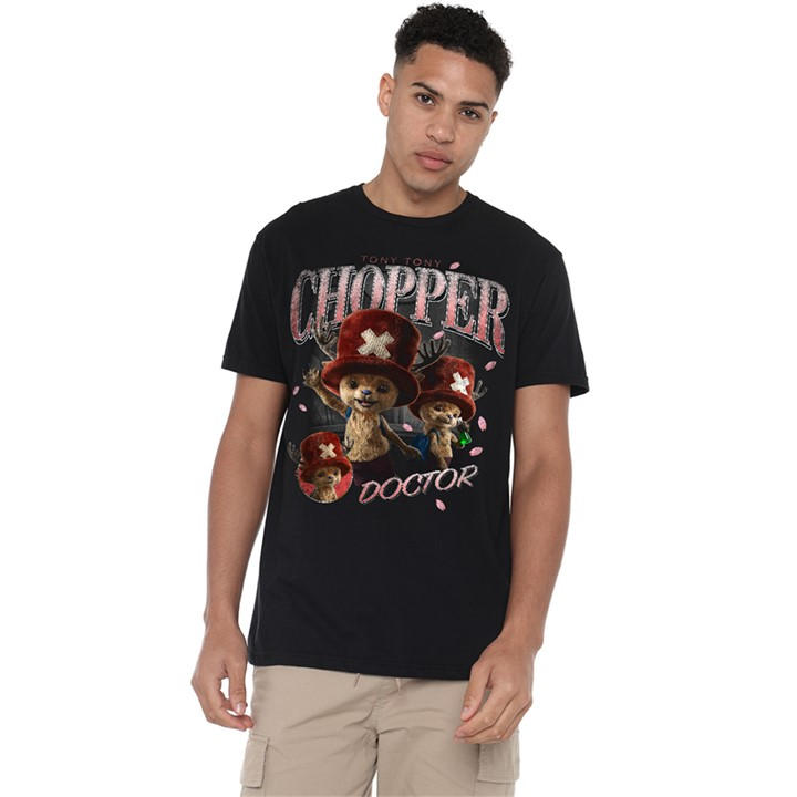 One Piece Men' Black Chopper Homage T-Shirt in Size S, Sports Direct