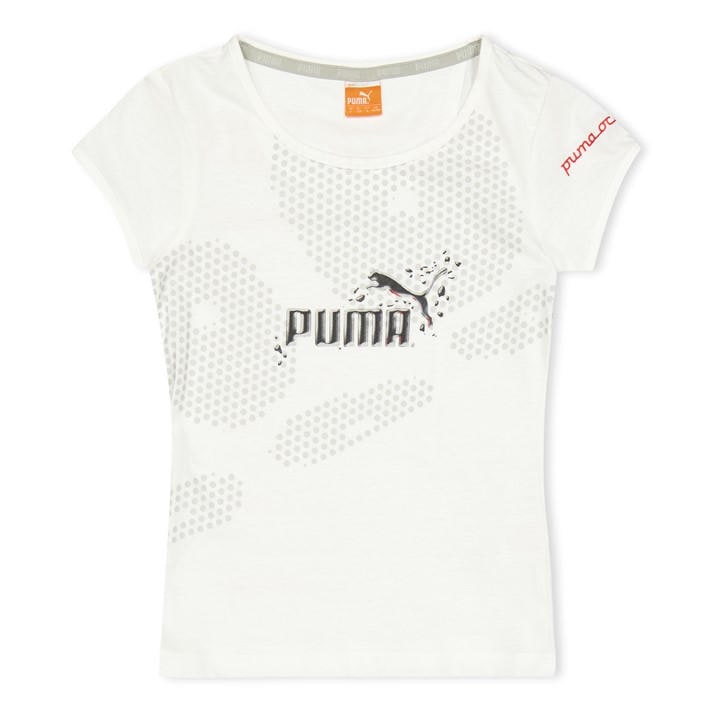Puma Girls White (5) Por Replica Tee  in Size 7 - 8 Years, Sports Direct