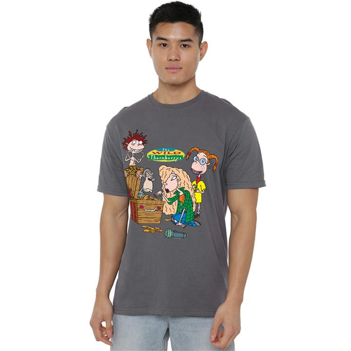 Men's Grey Other Wild Thornberrys Treasure Hunt T Shirt Charcoal in Size 3XL, Sports Direct