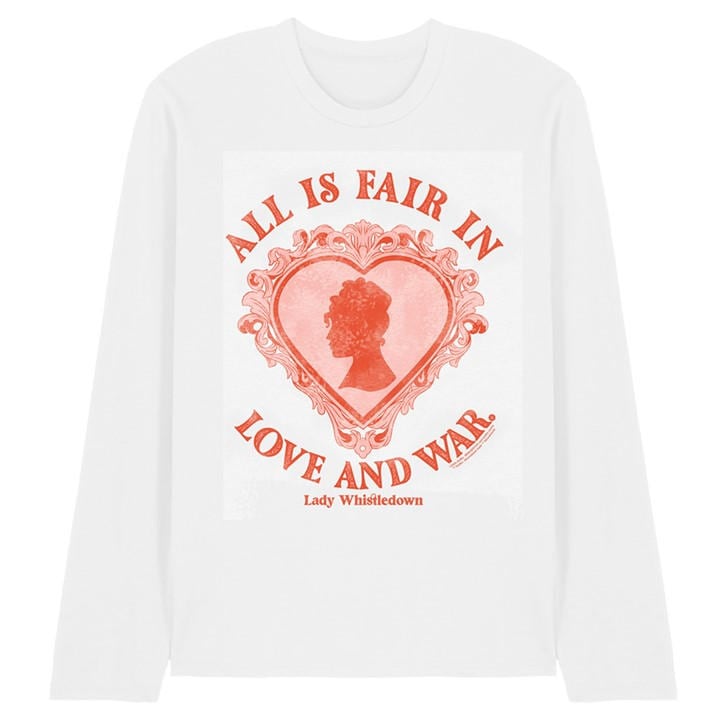Bridgerton Men's White Love And War Lady Whistledown Long Slee in Size M, Sports Direct