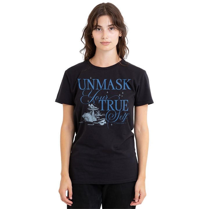 Bridgerton Women's Black Unmask Your True Self T Shirt, Sports Direct