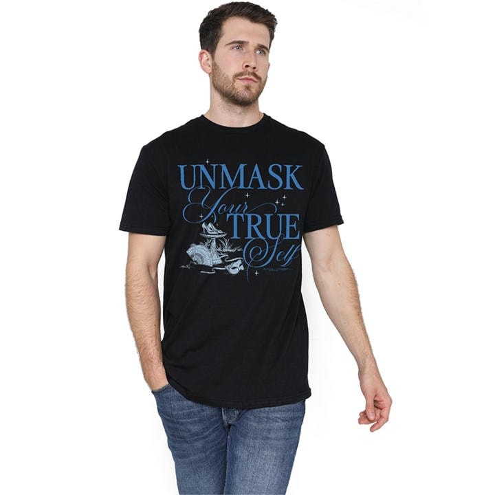 Bridgerton Men's Black Unmask Your True Self T-Shirt in Size 2XL, Sports Direct