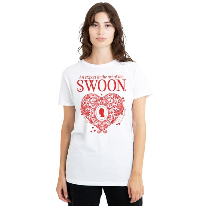 Bridgerton Women's White The Art Of Swoon T Shirt, Sports Direct