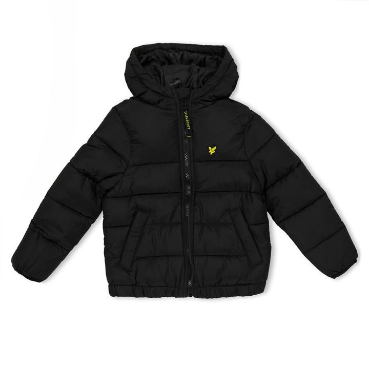 Lyle And Scott Boys Black Kids' Q Coat Long Puffer Jacket in Size 5 - 6 Years, Sports Direct