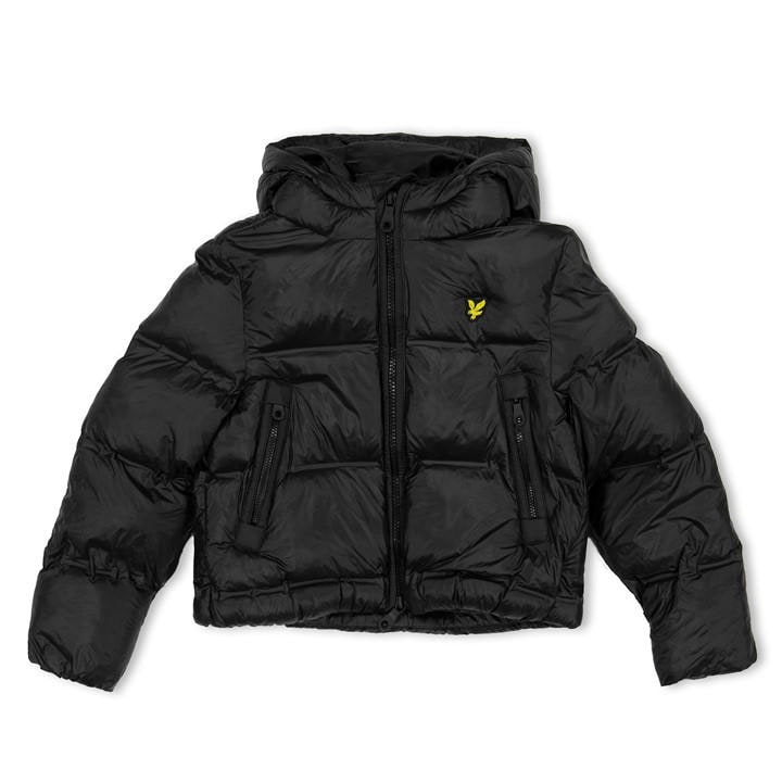Lyle And Scott Boys Black Kids' Cropped Short Puffer Jacket in Size 3 - 4 Years, Sports Direct
