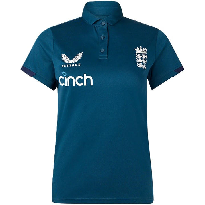 Castore Women's Blue Cricket Polo Shirt in Size 8, Sports Direct