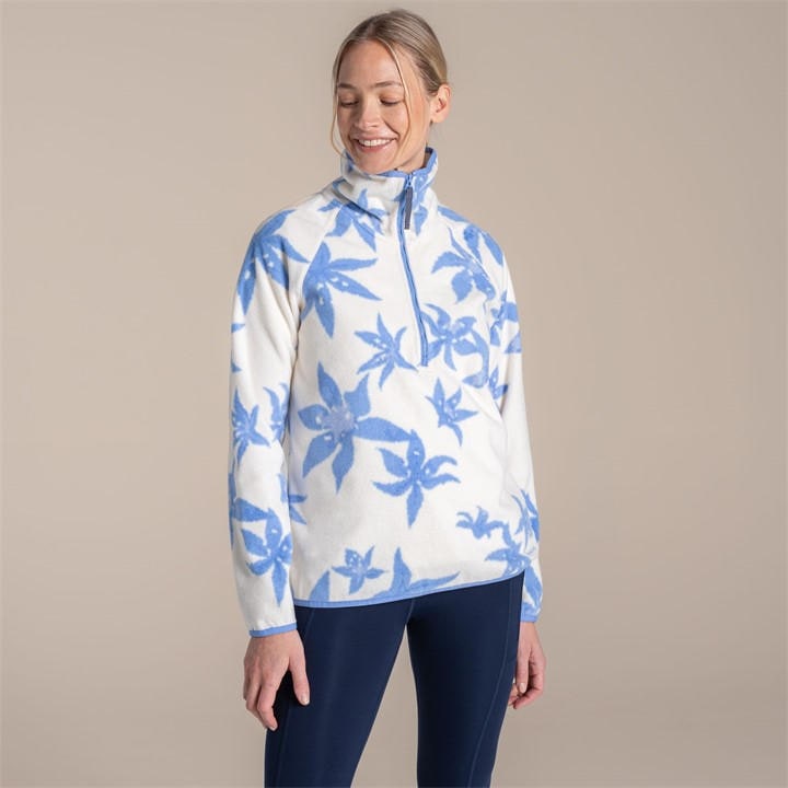 Craghoppers Women's Vincablueprt Reedmace Insulated Half Zip Microfleece Top in Size 14, Sports Direct