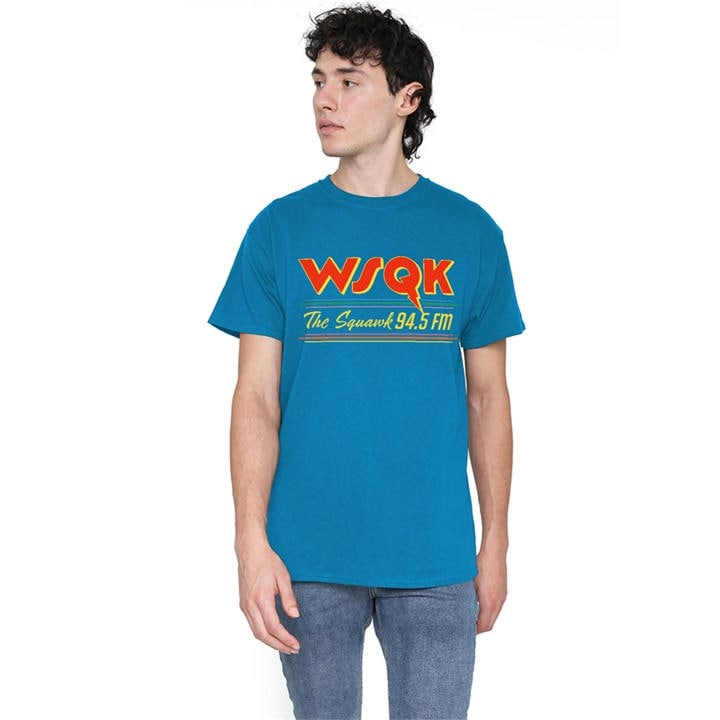 Stranger Things Men's Blue Lucas Wsqk Squawk T-Shirt Turquoi in Size M, Sports Direct