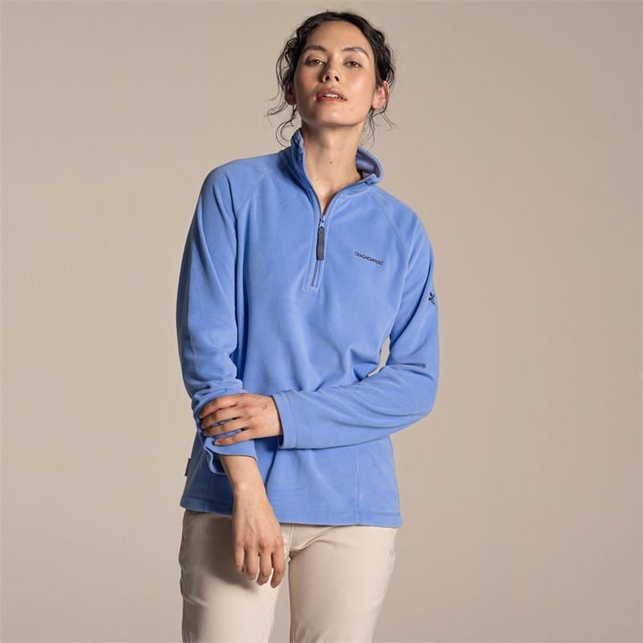 Craghoppers Women's Vinca Blue Nt Miska Lightweight Half Zip Fleece in Size 22, Sports Direct