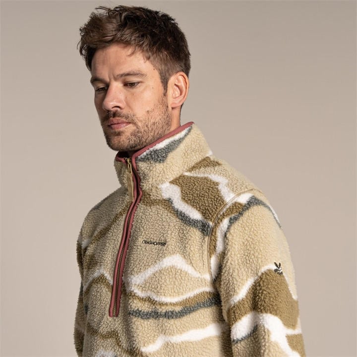 Craghoppers Men' Cardamonprt Rawthey Insulated Half Zip Borg Fleece in Size S, Sports Direct